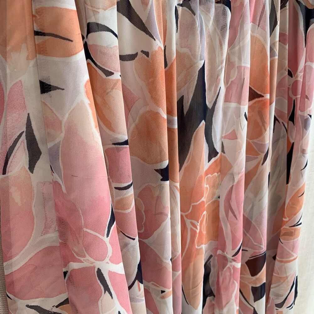 NWT Zoey & Leelo Asymmetrical Maxi Skirt Size XL Floral Chiffon Cottage Romantic - Picture 5 of 16